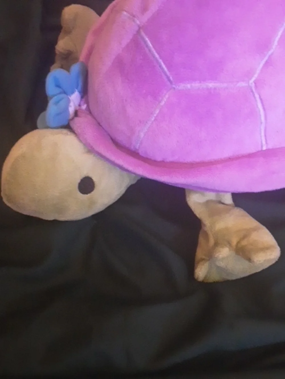 Plush Purple Turtle Stuffed Animal with Beige Accents - Cute Cuddly Toy